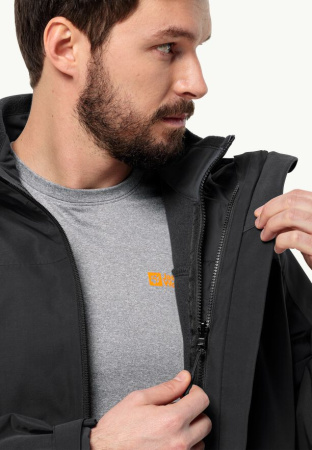Фото куртка мужская jack wolfskin taubenberg 3in1 jkt m black