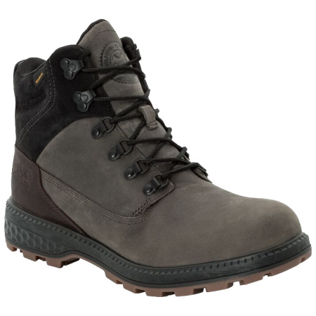 Фото ботинки мужские jack wolfskin jack tex mid dark steel/black