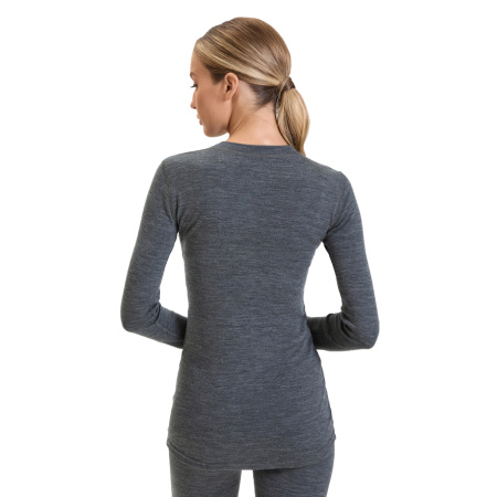 Фото футболка женская norveg soft (woolmark) с длинным рукавом серый меланж