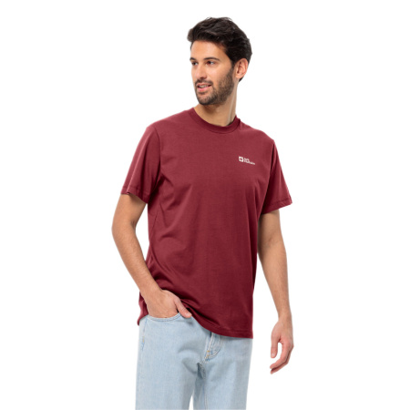 Фото футболка мужская jack wolfskin essential t m deep ruby