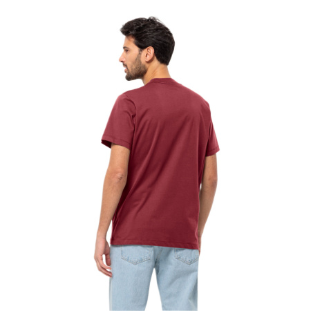 Фото футболка мужская jack wolfskin essential t m deep ruby